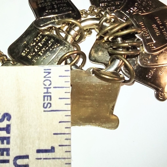 The Ten Commandments Gold Scrolls Charms Necklace - Picture 8 of 16